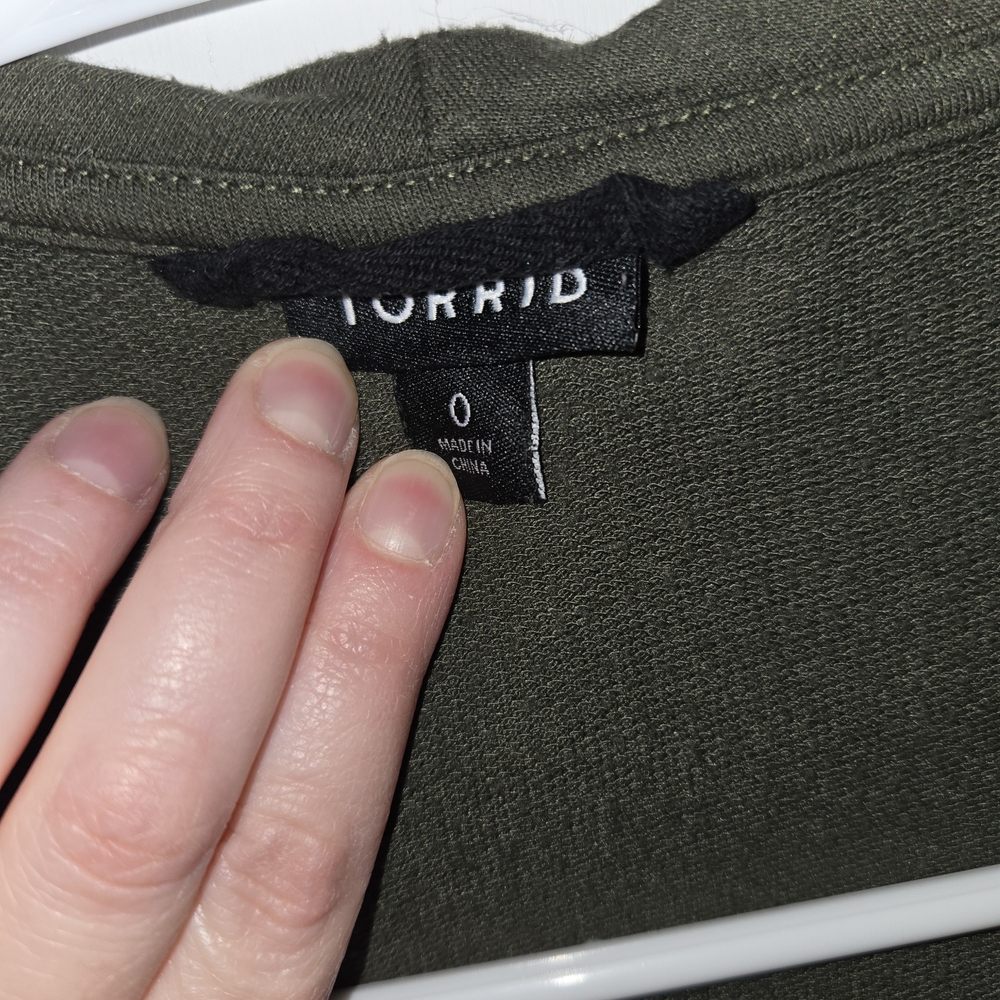 Torrid Olive Open Front Jacket - Picture 3 of 3